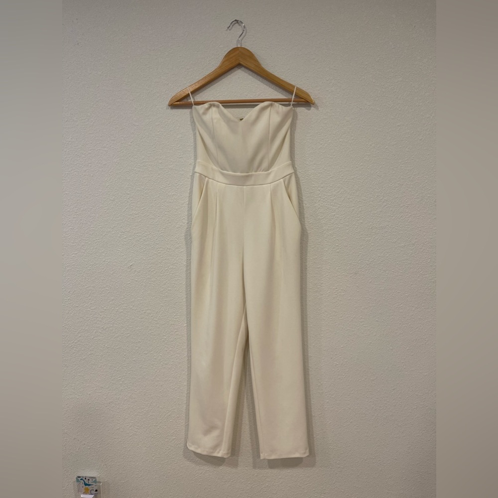 Express White Strapless Jumpsuit. Size 0